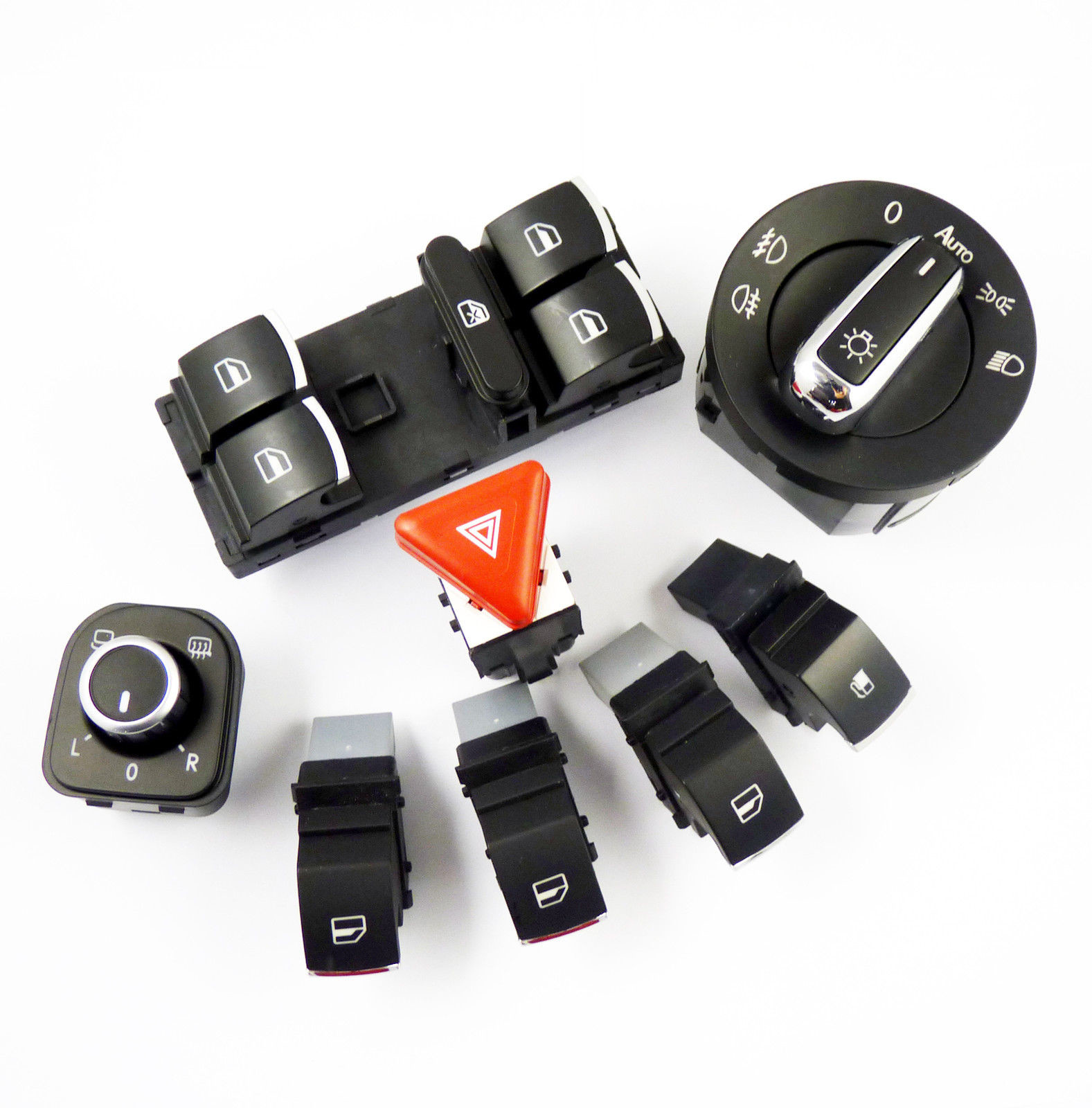 VOLKSWAGEN GOLF 6 2009 - 2013 KONTROL DÜĞMELERİ 8 Lİ KROM SET - resim 1