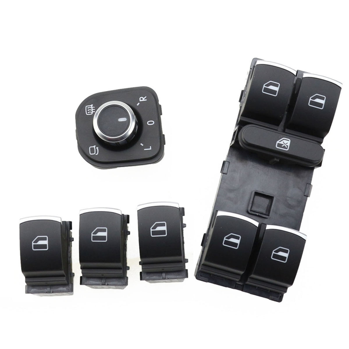 VOLKSWAGEN PASSAT 2005 - 2010 KONTROL DÜĞMELERİ 5 Lİ KROM SET - resim 1